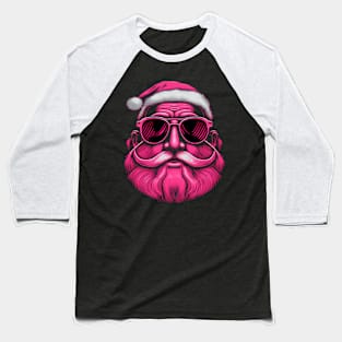 Retro Vintage Pink Santa Claus Baseball T-Shirt